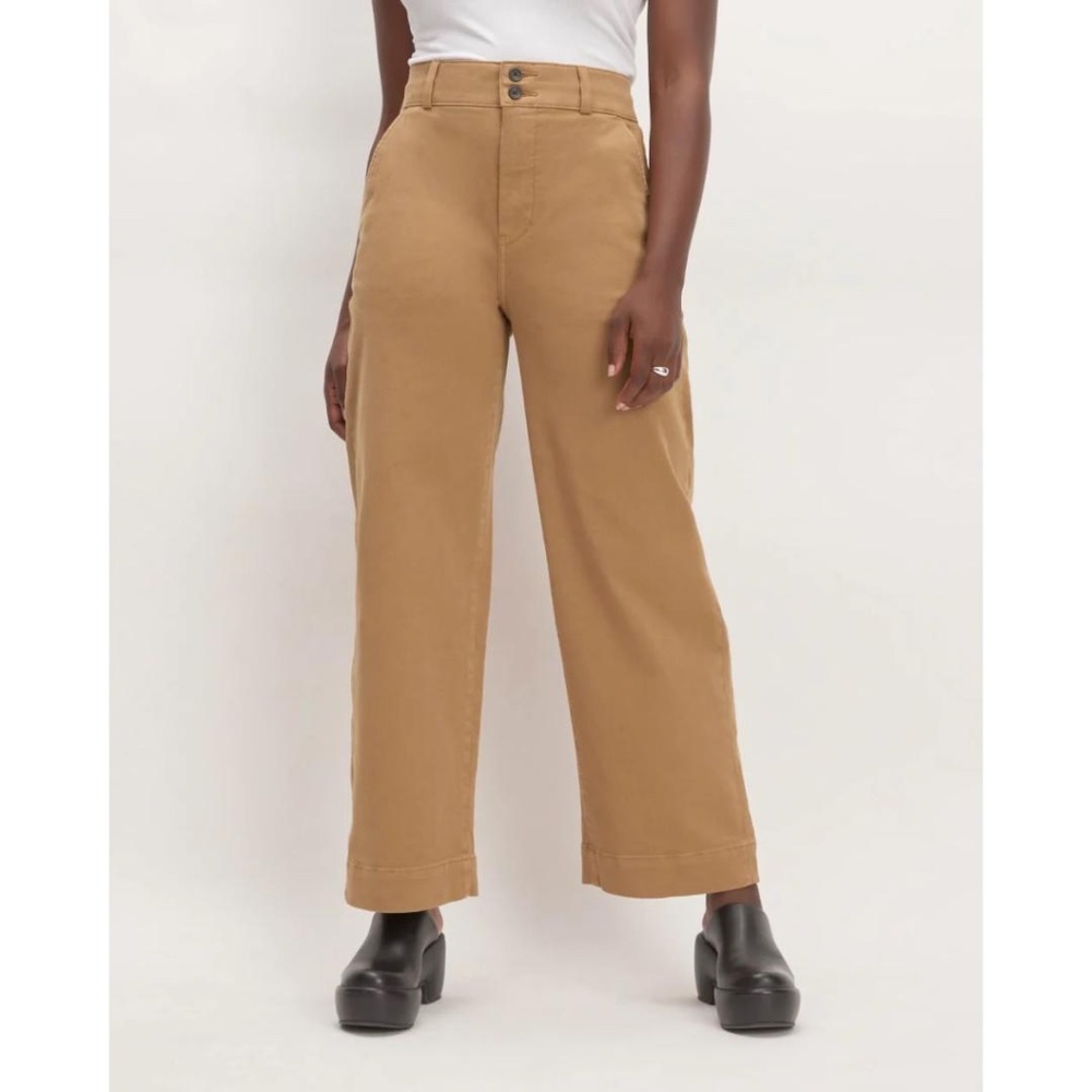 Everlane Wide-Leg High-Rise Pants in Camel/Tan